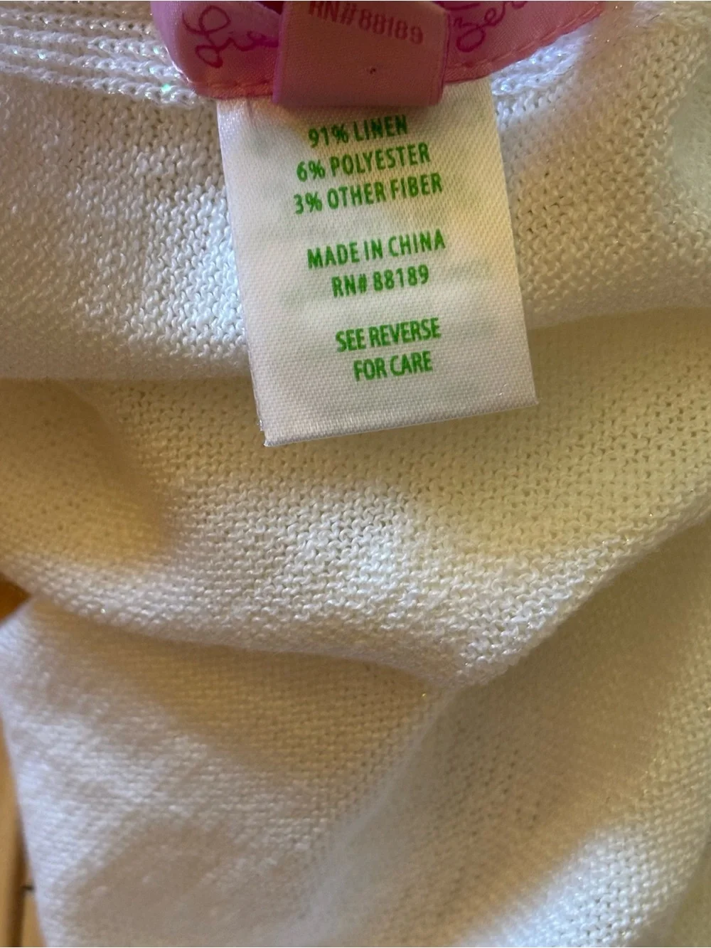 Lilly Pulitzer Bayshore Sweater Wrap Linen Blend Iridescent White Accessory